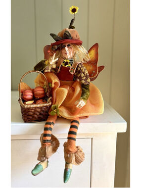 Vtg Winward Autumn Fairy Holidays Elf Doll Winged Mystical Shelf Sitter Whimsy
